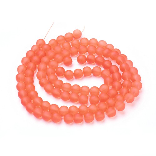 1Strand Transparent Glass Beads Frosted Round Mutli-Color for Jewelry Making - Picture 31 of 80