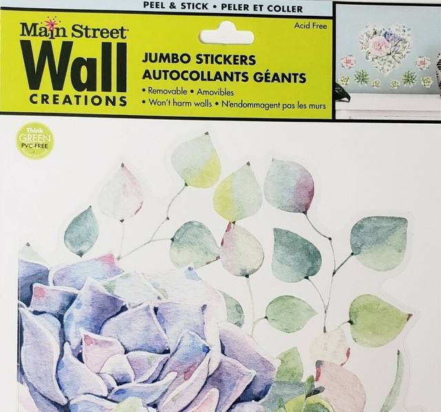 Succulent Floral Main Street Wall Creations Jumbo Wall Stickers