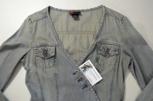 VESTIDO REOFL DIESEL VINTAGE AÑOS 90 PERFECTO Denim talla PEQUEÑO 6 8 10 mujer mini abrigo - Imagen 3 de 14