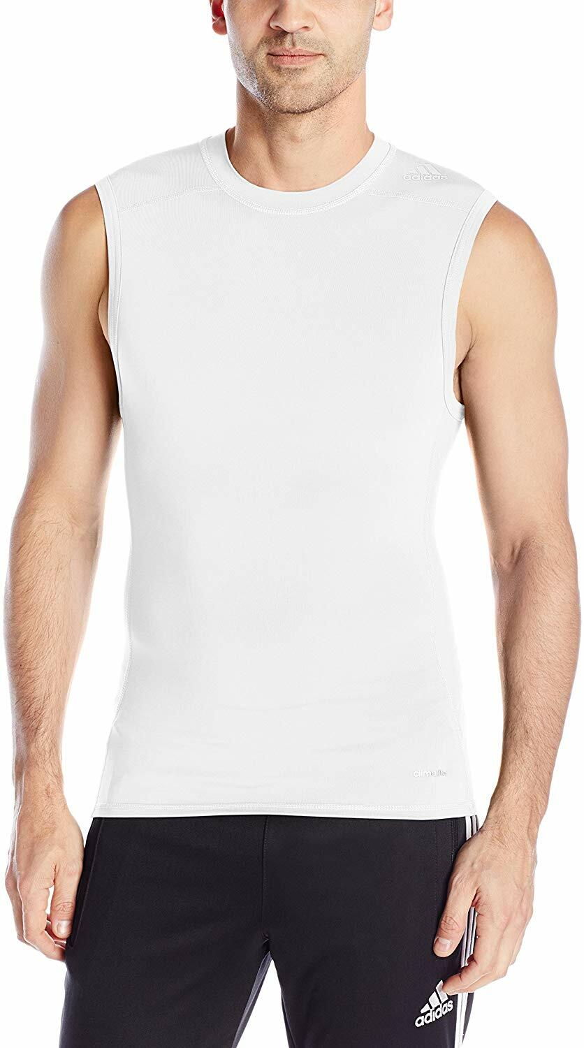 Мужская футболка без рукавов Adidas Techfit Base Layer, белая