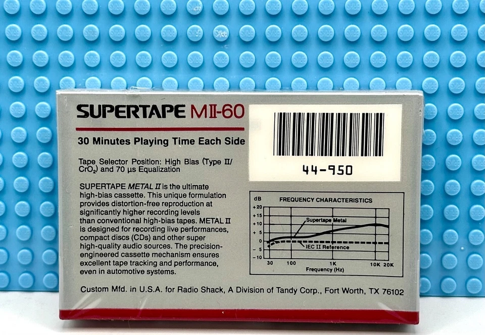 REALISTIC SUPERTAPE M II-60 1988 BLANK CASSETTE TAPE (1) 44-950 (SEALED) - Image 2 of 3