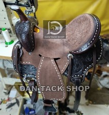 Premium Leather Western Strip Down Barrel Racing Horse Saddle with Tack Set