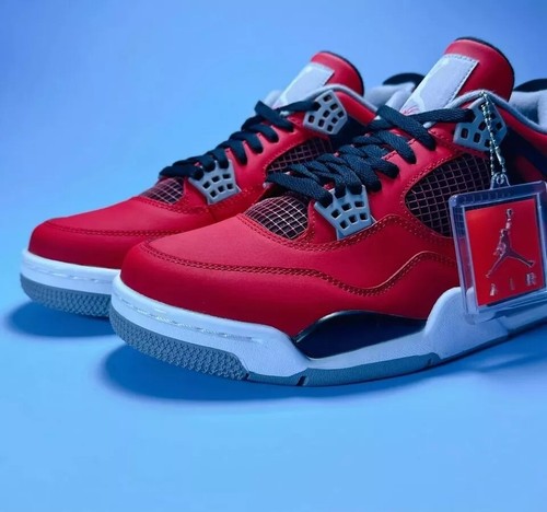 Size 8.5-12 New Nike Air Jordan 4 Retro Men's Red/White sneakers 308497-603 - Picture 2 of 7