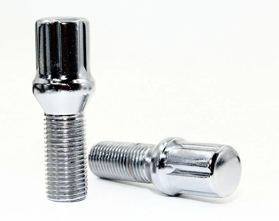 20 14x1.5 28 毫米镀铬样条凸耳螺栓锥形座椅适用于售后车轮奥迪  — 第 4/4 张图片