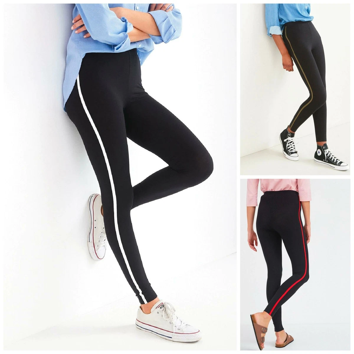 Black with white striped leggings top