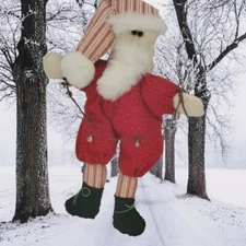 Primitive Folk Art Christmas Santa Claus Ornie Bowl Filler Soft Sculpture