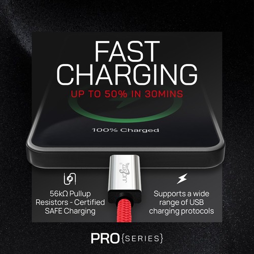 Typ-C Schnell Ladekabel USB-C Nylon geflochten USB3.0 5Gbps für Samsung Handys - Bild 4 von 11