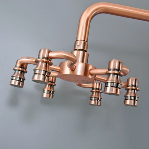 Antique Copper Round Shower Head Bath Shower Arm Hand Shower Head Showers Hose - Picture 32 of 47