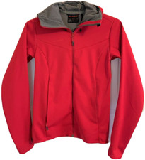 Mammut Jacket Womens Red Gore Hooded Rain Jacket Full Zip Wind Stopper Sz Xs