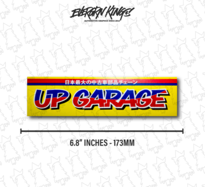 UP GARAGE Japan Parts Store Sticker -Retro Vintage Rally JDM Slap