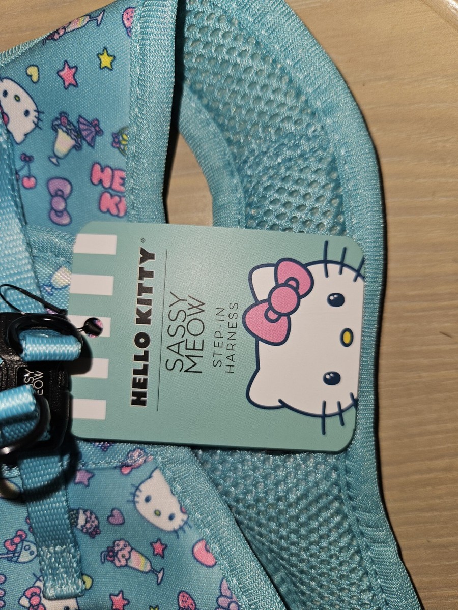 Sassy Meow Hello Kitty Adjustable Cat Step-In Harness Blue SIZE