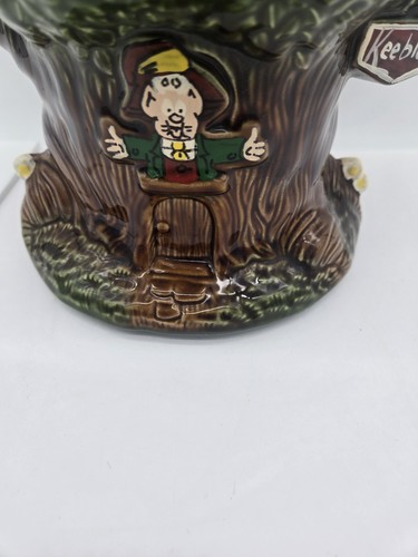 Barattolo biscotti vintage 1981 Keebler Ernie l'elfo a forma di albero - Made in USA 350 - Foto 3 di 12