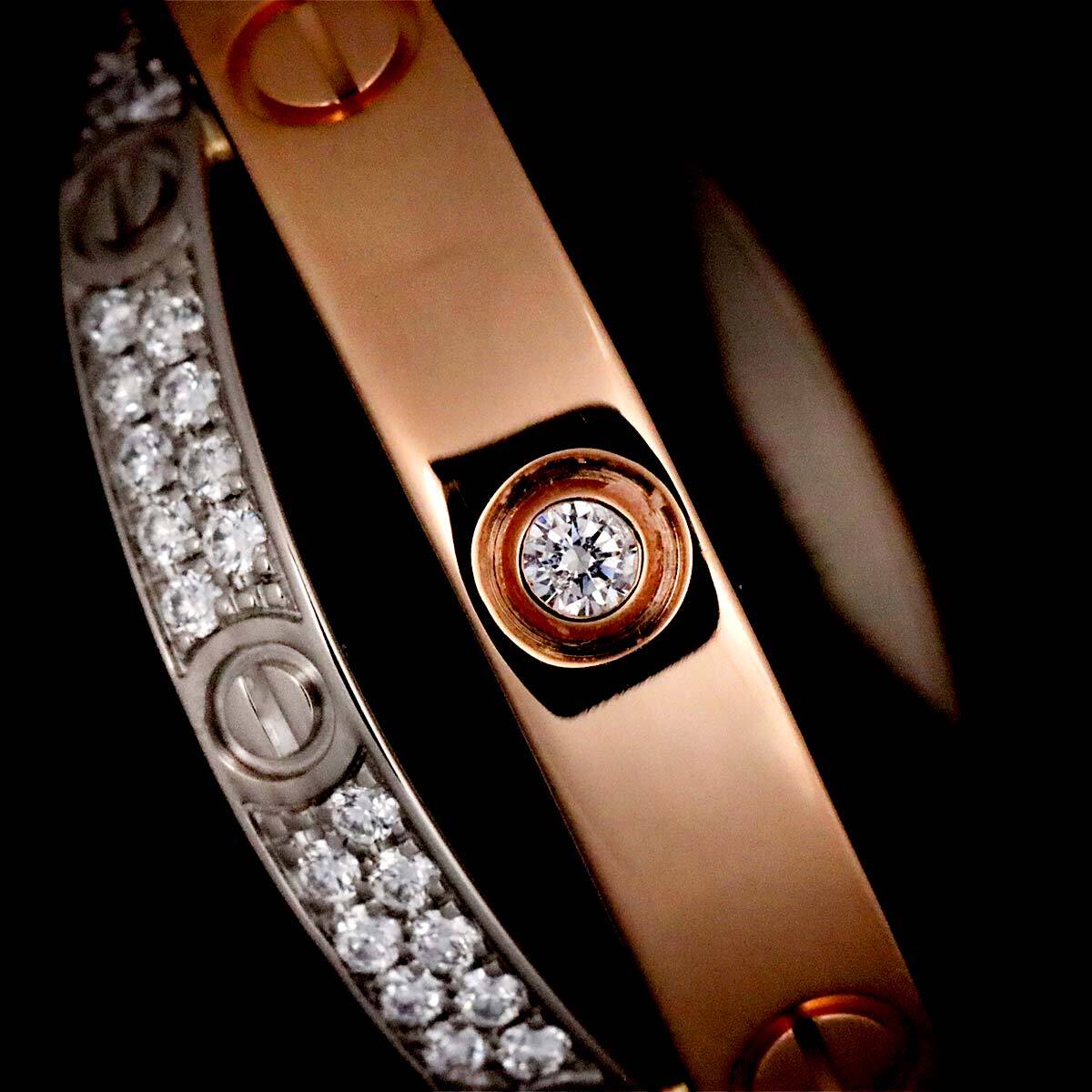 Cartier Be LOVE Full Diamond Ring 18K WG PG 750 Size53 6.25 Cartier Be LOVE Full Diamond Ring 18K WG PG 750 Size53 6.25