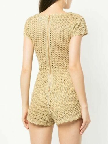 BNWT- ALICE MCCALL "hot like fire" gold beach party crochet jumpsuit playsuit 6 - Picture 11 of 11