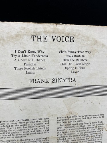 The Voice Frank Sinatra LP Vinyl Record - Imagen 3 de 5