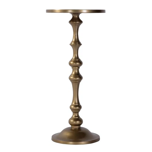 Butler Specialty Company Passeo 10 in. W Round Metal Pedestal End Table-Gold - Picture 2 of 4