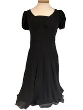 Lauren Ralph Lauren womens’s 4 Black Silk Party Cocktail Dress Lined Side Zip