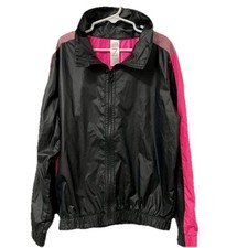 Girl's Sz L Windbreaker Zella Pink and Black Lightweight Excellent Condition