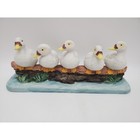Ducks on Log Ceramic Figurine - 5" 