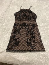 Black Mesh Sequin Mini Dress