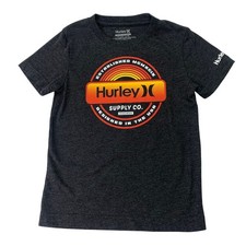 Hurley Boys 5 Small 4-5YRS Orange Yellow Sunset Gradient Logo Gray Tee TShirt