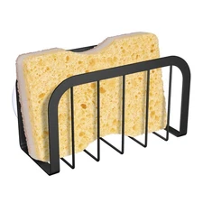 Sponge Holder for Kitchen Sink with Suction Cup Sink Caddy(Black)