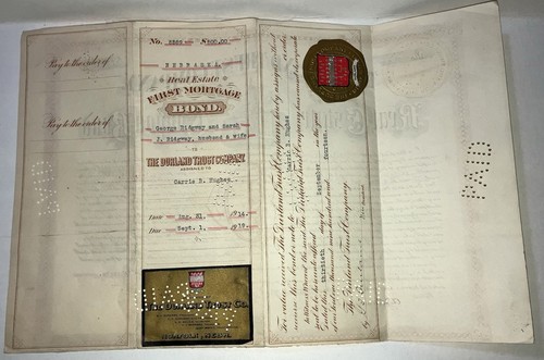 Vintage Ephemera REAL ESTATE Mortgage HOLT County NEBRASKA 1914 DURLAND TRUST CO - Picture 6 of 7