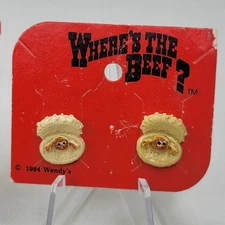 Vintage Original 1984 Wendy's Where's The Beef Earring Set
