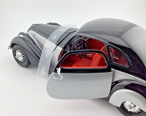 Guiloy #68581 1:18 Scale 1937 BMW 327 Coupe Black & Silver New In Folding Box - Picture 9 of 11