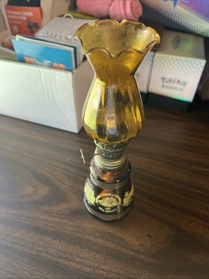 SD Wall Drug Oil Lamp, Great Condition, Nothing Broken, Gold And Brown, Glass