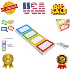 Plain Name Tag Stickers Colorful Border Name Tag Labels - 200 Stickers 3.5 x ...