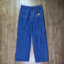 Vintage Mickey Mouse Embroidered Jeans Size 13 90s 30  Waist
