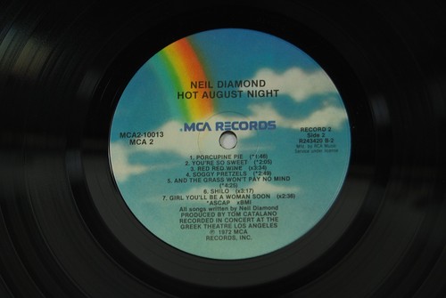 Neil Diamond – Hot August Night - Double Vinyl LP - MCA2-10013 - 1980 - Rock VG+ - Picture 12 of 15