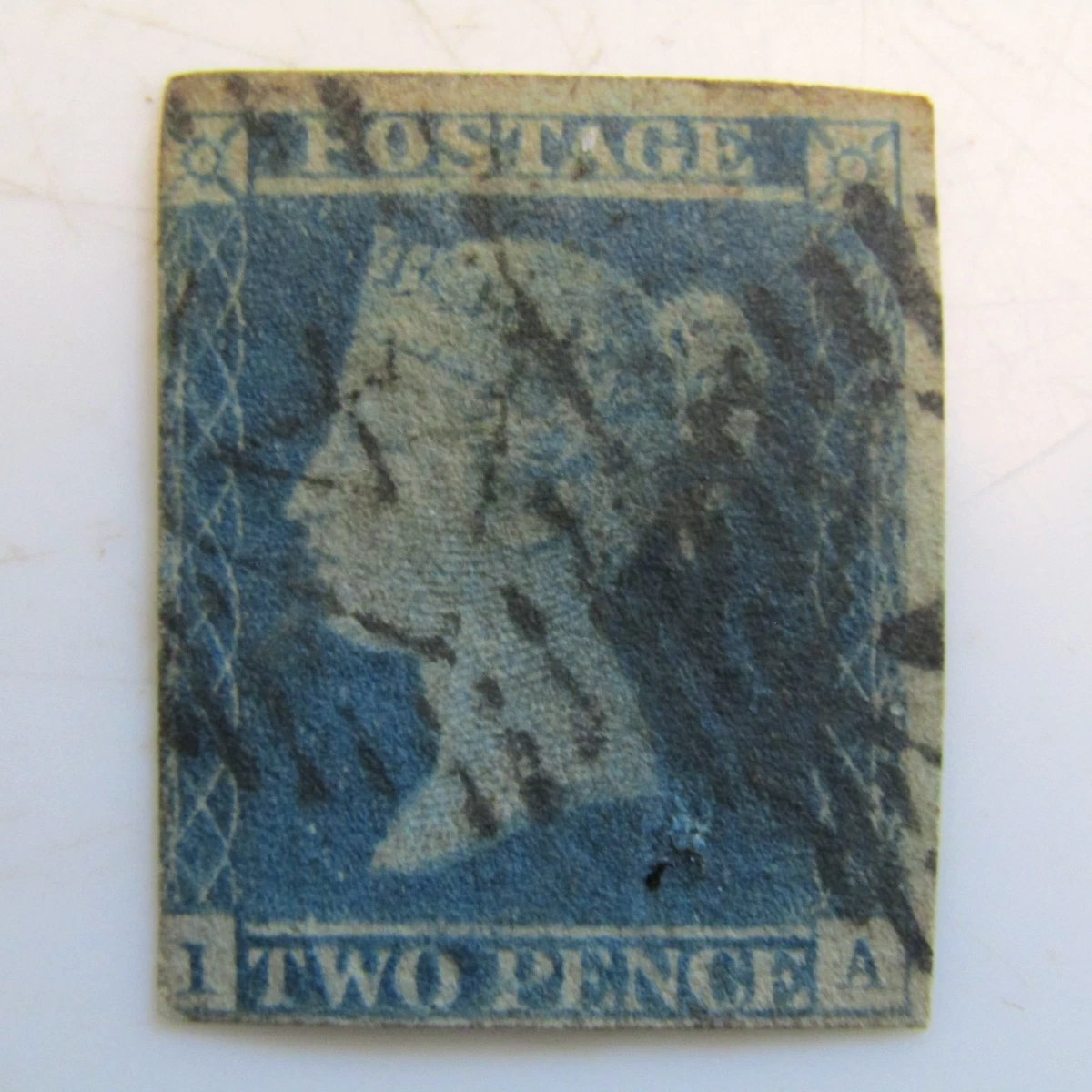 Two Penny Blue in Great Britain Victoria Line-Engraved Stamps for