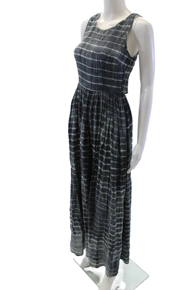 Neuw Womens Sleeveless High Neck Tie Dye Maxi Casual Dress Gray Size S - Image 2 of 4