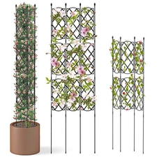 58" x 73" Garden Trellis for Climbing Plants Rustproof Metal Plant Support Frame