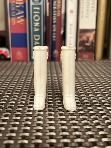 Vintage Daisy Mary Quant 1970s Doll White Boots Shoes - Picture 2 of 5