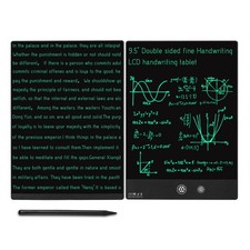 LCD Writing Tablet 9.5in Double Display Erasable Reusable Drawing Pad