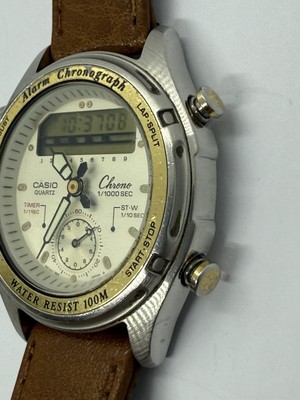 Vintage Casio 373 AW-600 Ana-Digi Alarm Chronograph Men's