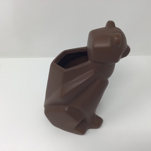 Taza Oso Cafetería Clifton's Rara Original Mate Choc. Esmalte marrón Tiki Deco - Imagen 2 de 5