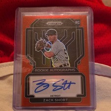 Panini 2022 Prizm Rookie Autographs Zack Short RA-ZS Red Prizm Detroit Auto /99