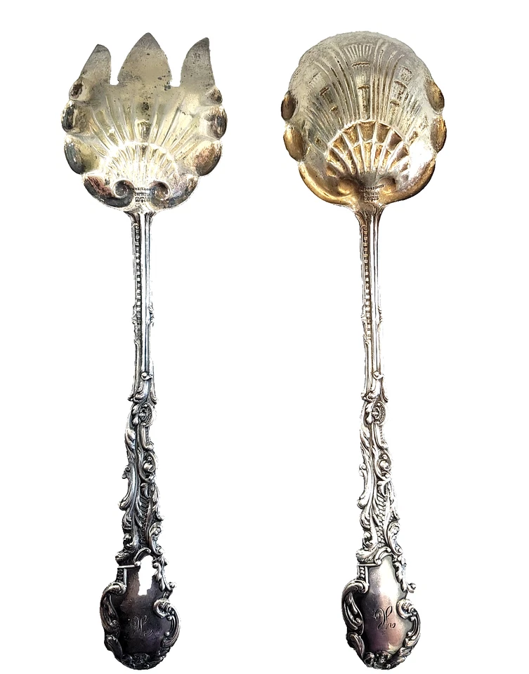 Juego de servir cuchara/tenedor Gorham Versailles de plata esterlina de aproximadamente 7 ont y 11 in L. Foto 4 de 4