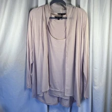 Womens Lauren Ralph Lauren Pale Pink Loose Longline Cardigan (L)  And Tank (XL)