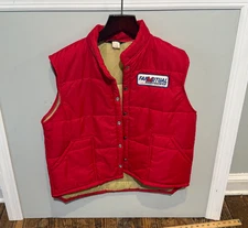 Vintage Red Swingster Snap Front Puffer Vest Mens Sz Large Made in USA 3rd Party
