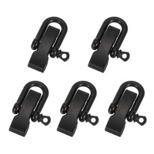 5Pcs Flat Head Paracord Bracelet Shackle Buckle, Metal U Bow Shackle, Black