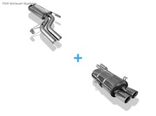  Edelstahl Sportauspuff-Komplettanlage ab Kat BMW 5er E34 M5 2x76mm