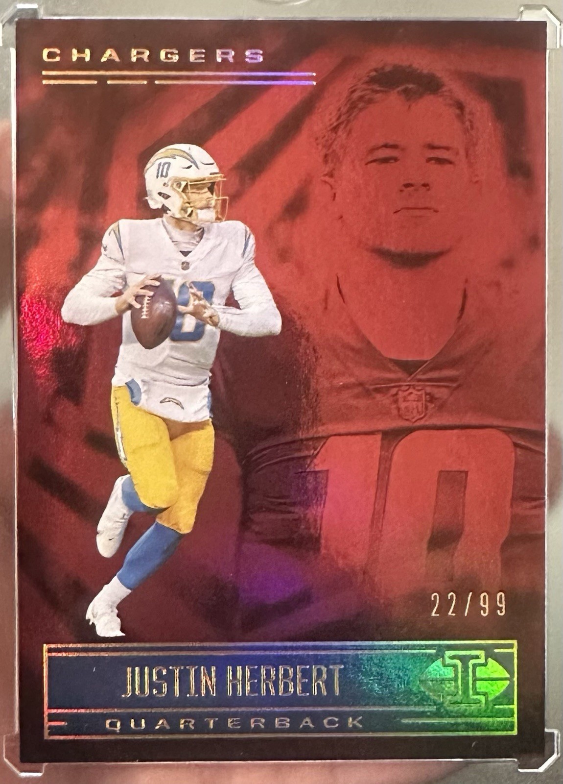 2021 Panini Illusions - Justin Herbert #28 Trophy Collection Red /99