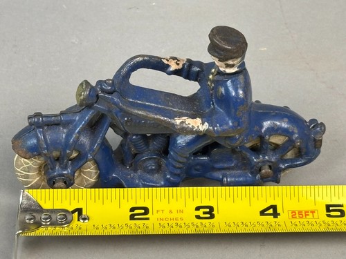 ANTIQUE VTG 20s CAST IRON METAL CHAMPION MOTORCYCLE RIDE w ORIGINAL WHITE TIRES - Picture 11 of 11