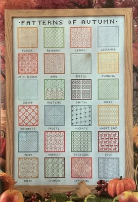 Kreuzstichkarte - Muster Herbst Sampler