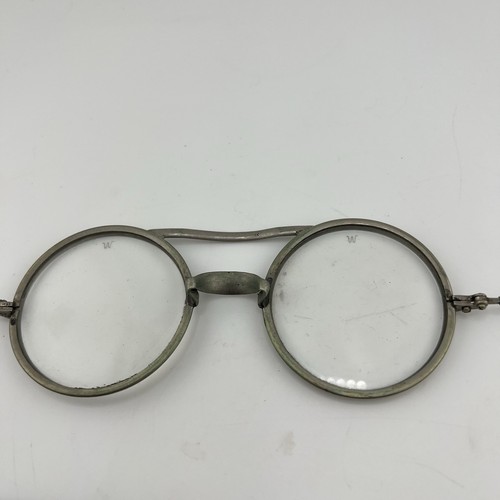Vintage 1930's WILLSON Round Lenses Glasses Wire Steampunk Motorcycle Safety - Picture 5 of 10